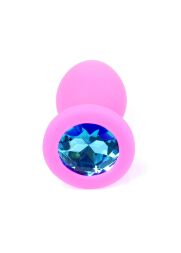 Анальна пробка - Jewellery Silicone Pink Plug S Light Blue