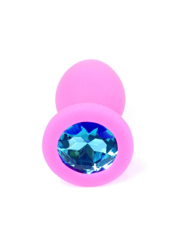 Анальная пробка - Jewellery Silicone Pink Plug S Light Blue