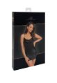 Сукня Noir Handmade F307 Mirage, 3XL, black, міні, під латекс, відкрита спина, декор зі стразів