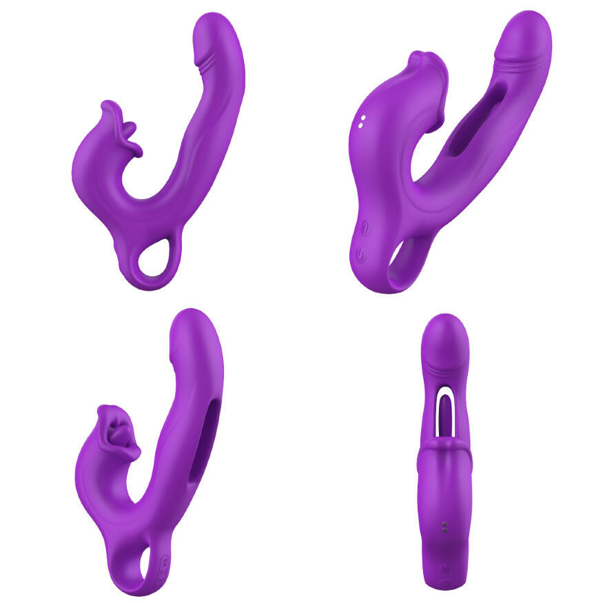 Вібратор - Erospace Sweet Play G-Spot Vibrator With Clitoral Licking &amp; Flapping A17