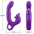 Вібратор - Erospace Sweet Play G-Spot Vibrator With Clitoral Licking &amp; Flapping A17