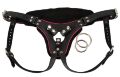 Трусы для страпона Leather String Strap-on, black, S-L ZADO