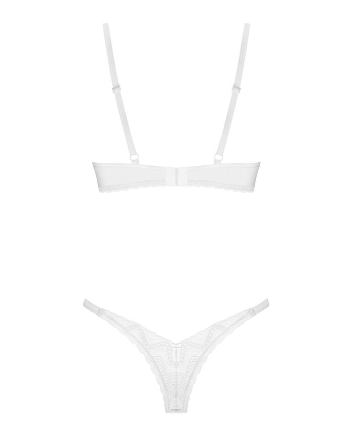 Комплект Obsessive Alissium 2-pcs set, XL/2XL, мереживо, ліф з м’якою чашкою, трусики танга