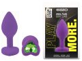 Силіконова анальна пробка EGZO - Silicone Violet Heart Plug Green, size S