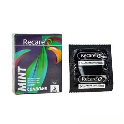 Презервативи Recare Ultra Thin Mint Condoms 3 шт, ультратонкі, аромат: м'ята