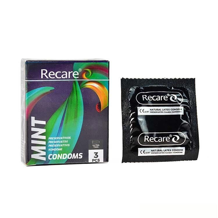 Презервативи Recare Ultra Thin Mint Condoms 3 шт, ультратонкі, аромат: м'ята