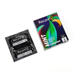 Презервативи Recare Ultra Thin Mint Condoms 3 шт, ультратонкі, аромат: м'ята