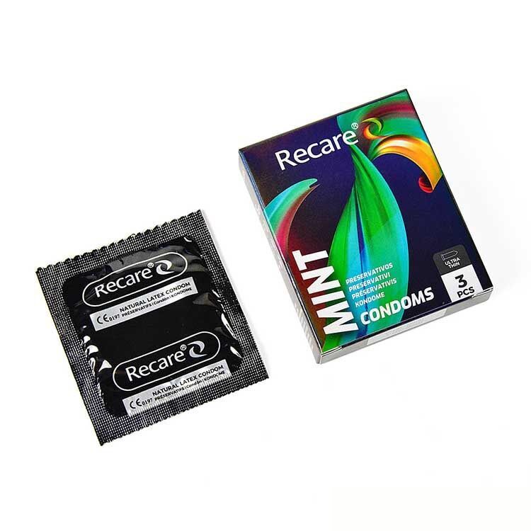 Презервативи Recare Ultra Thin Mint Condoms 3 шт, ультратонкі, аромат: м'ята