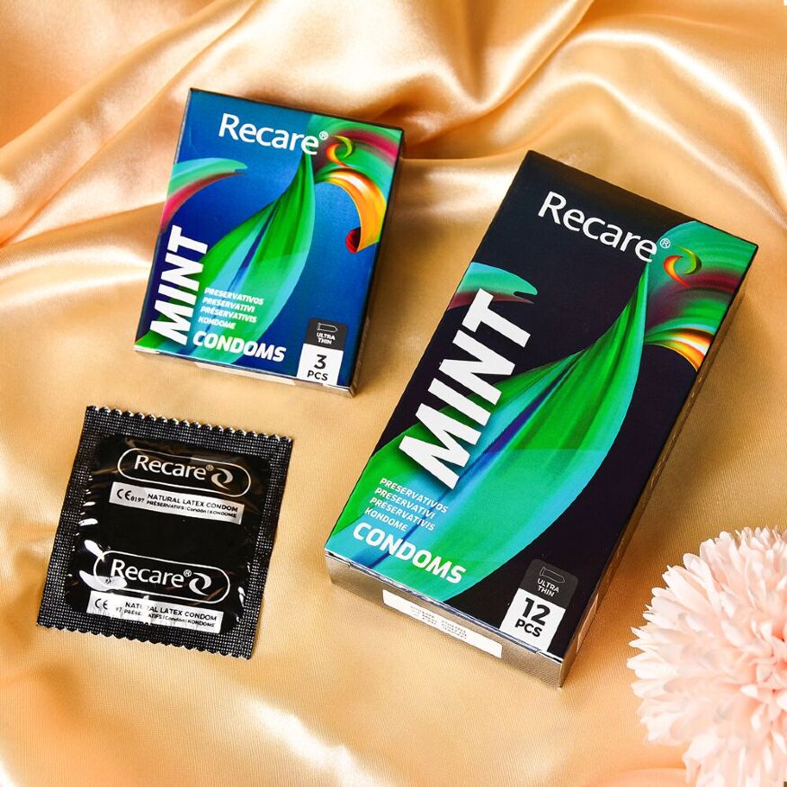 Презервативи Recare Ultra Thin Mint Condoms 3 шт, ультратонкі, аромат: м'ята