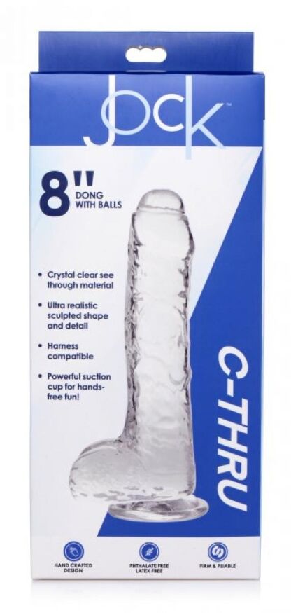 CN-09-0708-00 Фаллоимитатор реалистичный на присоске Jock C-Thru прозрачный, 21 см