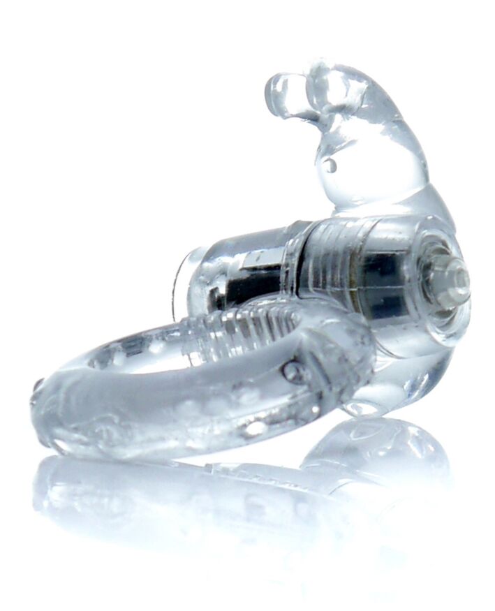Эрекционное вибро кольцо BOSS Rabbit Vibro Cock Ring Clear, BS6700049