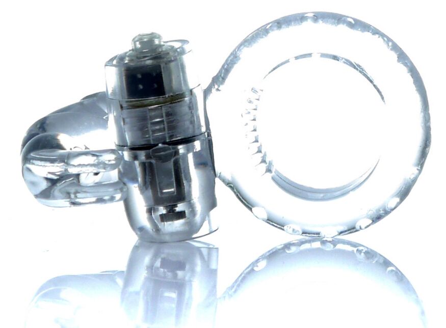 Эрекционное вибро кольцо BOSS Rabbit Vibro Cock Ring Clear, BS6700049