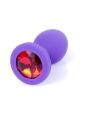 Анальна пробка яскравого кольору Jewellery Silicone Purple Plug S Red