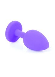 Анальна пробка яскравого кольору Jewellery Silicone Purple Plug S Red