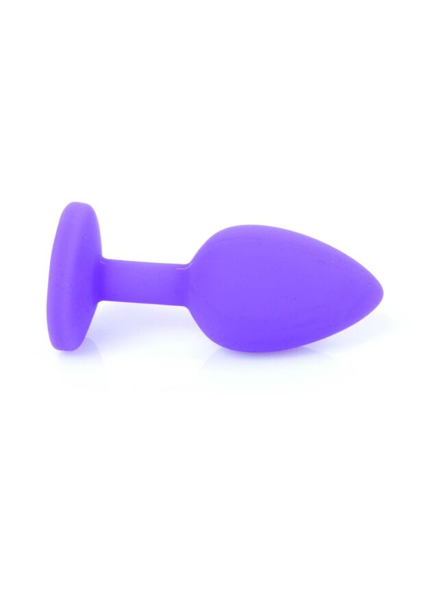 Анальна пробка яскравого кольору Jewellery Silicone Purple Plug S Red