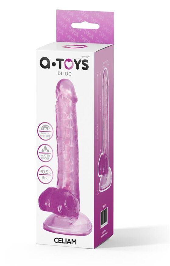 Фаллоимитатор реалистичный с позвоночником Realistic dildo A-Toys by TOYFA Celiam, TPE, purple, 20.5 cm