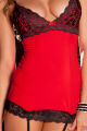 ПЕНЬЮАР 2PC HOLLYWOOD CHEMISE &amp; G-STRING SET RED, S/M