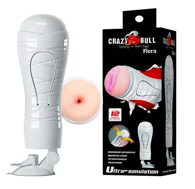 Мастурбатор попка с вибрацией Crazy Bull - FLORA, BM-00900T48Z-1