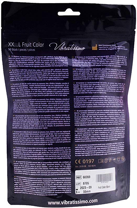 Набор больших разноцветных презервативов Vibratissimo XX ... L Fruit Color, 55 мм, 50 шт.