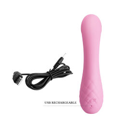 Вибратор в нежно-розовом цвете из гипоаллергенного силикона Pretty Love Ron Vibrator Pink
