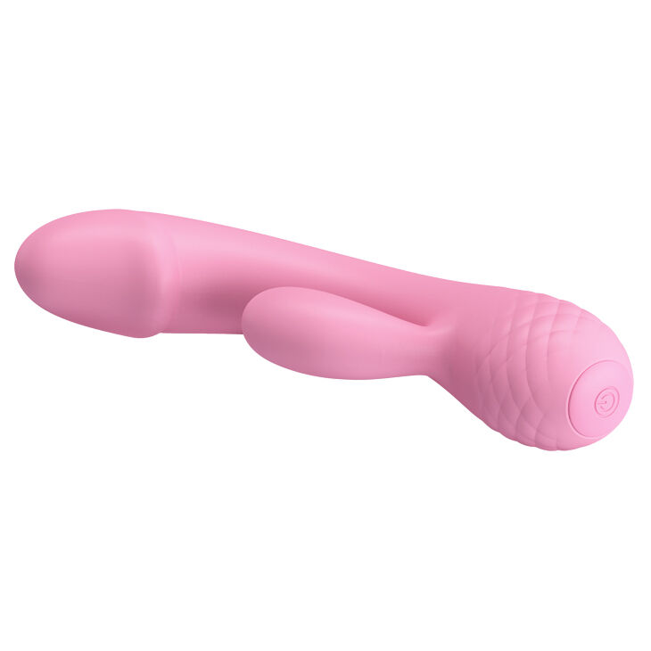 Вибратор в нежно-розовом цвете из гипоаллергенного силикона Pretty Love Ron Vibrator Pink