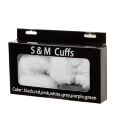 Наручники металлические Roomfun с толстым серым мехом S&amp;M CuffS