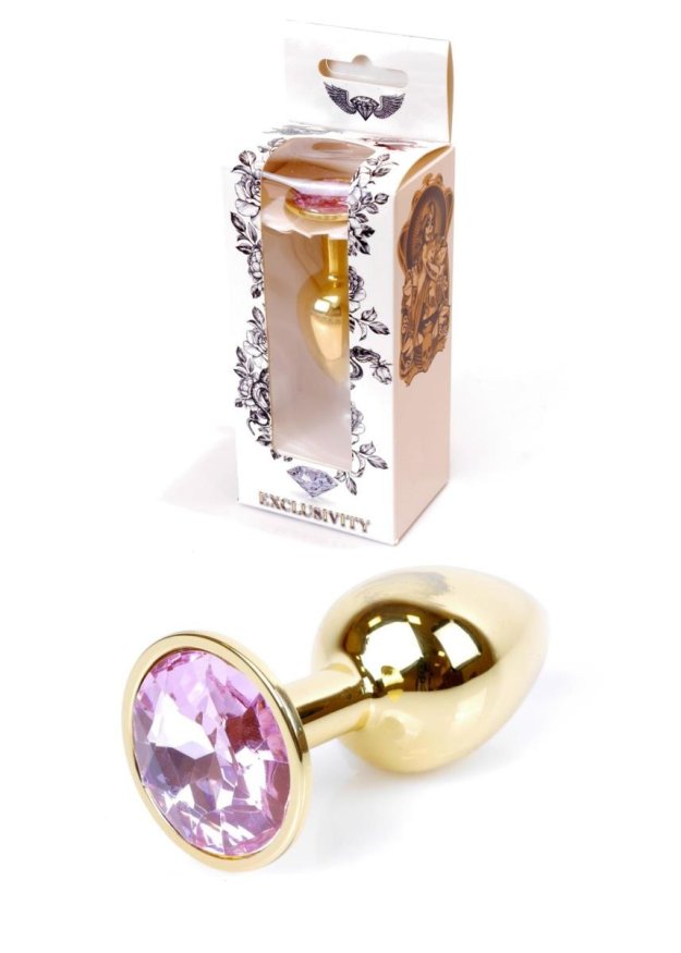 Анальна пробка - Jewellery Gold Plug Light Pink