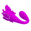 С-образная вибратор-бабочка для пар Pretty Love Chimera Stimulator Purple