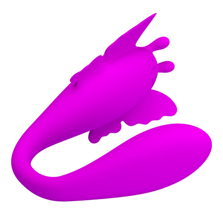 С-образная вибратор-бабочка для пар Pretty Love Chimera Stimulator Purple