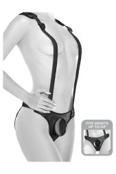 Трусики для страпону Pipedream Body Dock з підтяжками, чорні