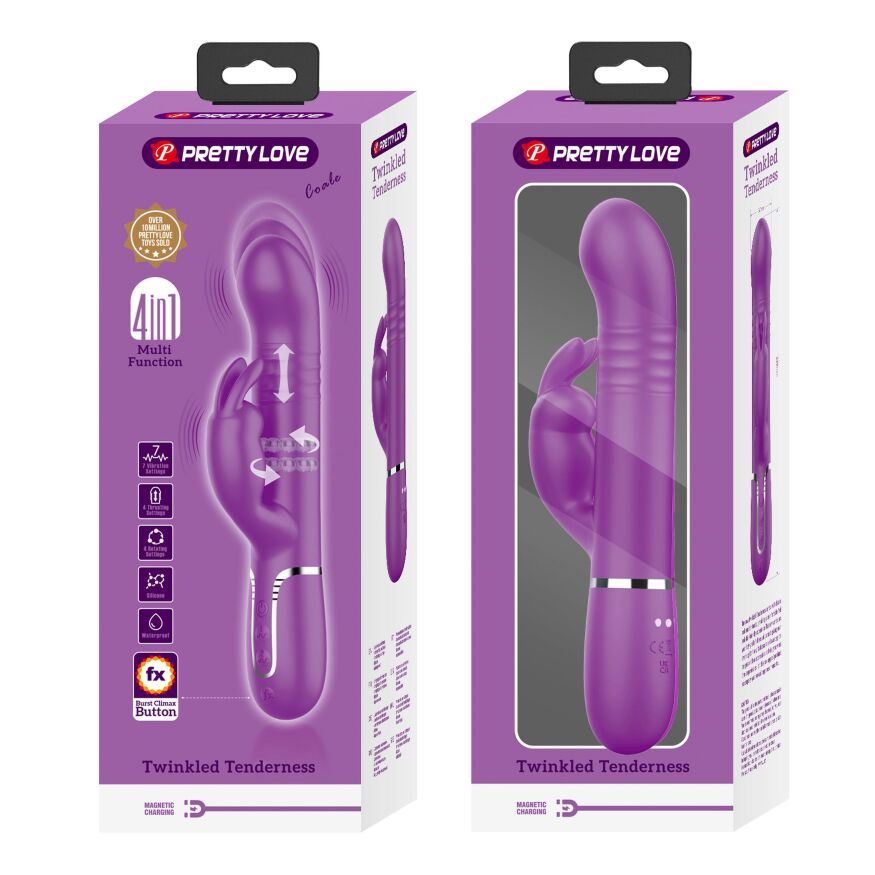 Вібромасажер із поступальним рухом серії Pretty Love - Coale Purple, BW-500013-3