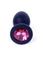 Анальная пробка - Jewellery Silicone Black Plug S Pink