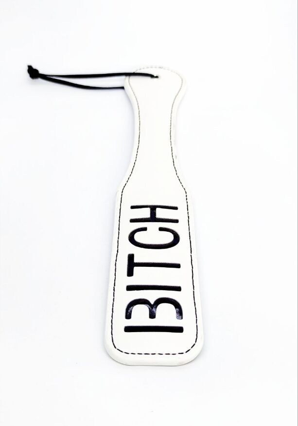 Шлепалка овальная с надписью Bitch PADDLE, белая, 31,5 см