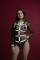 Жіноча збруя з ланцюгом та фіксаторами Feral Feelings Harness with Cuffs White