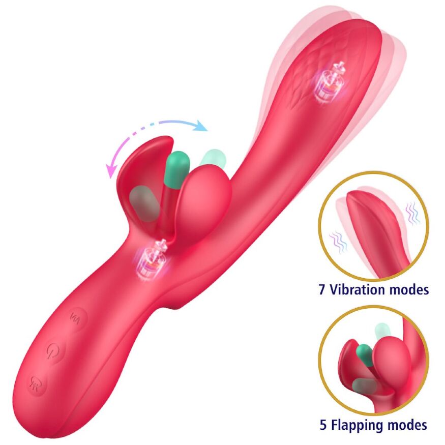 Вібратор - Erospace Sweet Play G-Spot &amp; Critoral Flappinng Vibrator A16