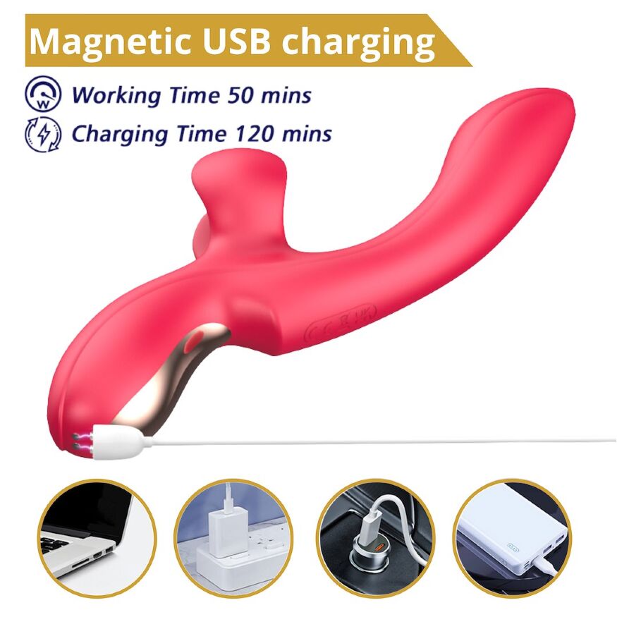 Вібратор - Erospace Sweet Play G-Spot &amp; Critoral Flappinng Vibrator A16