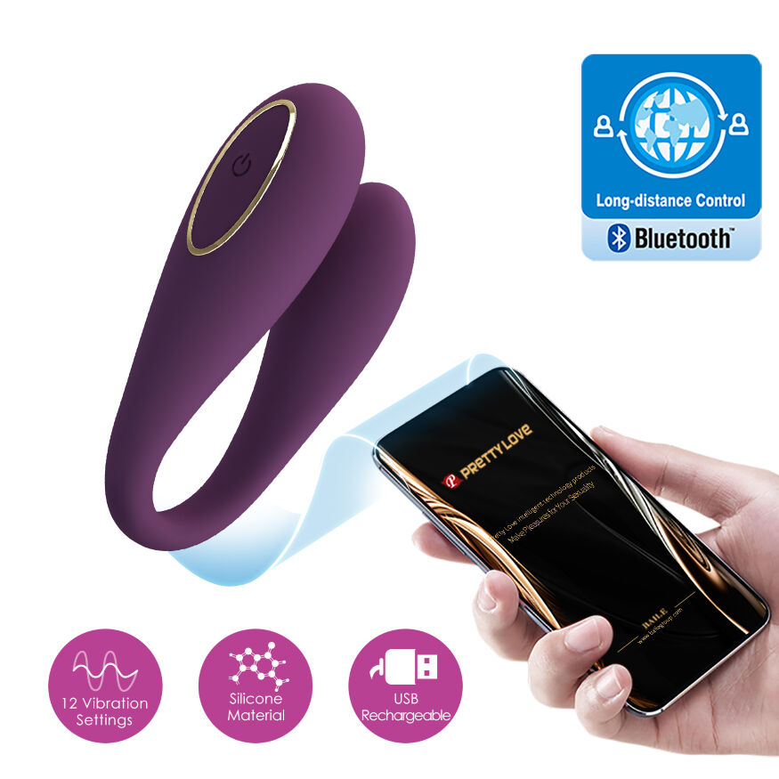 Инновационный вибратор для пар – Pretty Love August Stimulator Dark Purple (App)