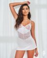Пеньюар Obsessive Alissium chemise &amp; thong, XS/S, кружевной лиф, стринги в комплекте