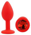Силіконова анальна пробка EGZO - Silicone Red Round Plug Red, size S