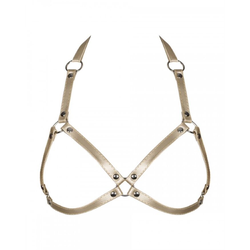 Бюстгальтер-портупея Obsessive A765 S/M/L Золотий