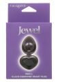 Анальна пробка CalExotics Diamond Heart Plug Small, чорна, 5,7 × 3,2 см