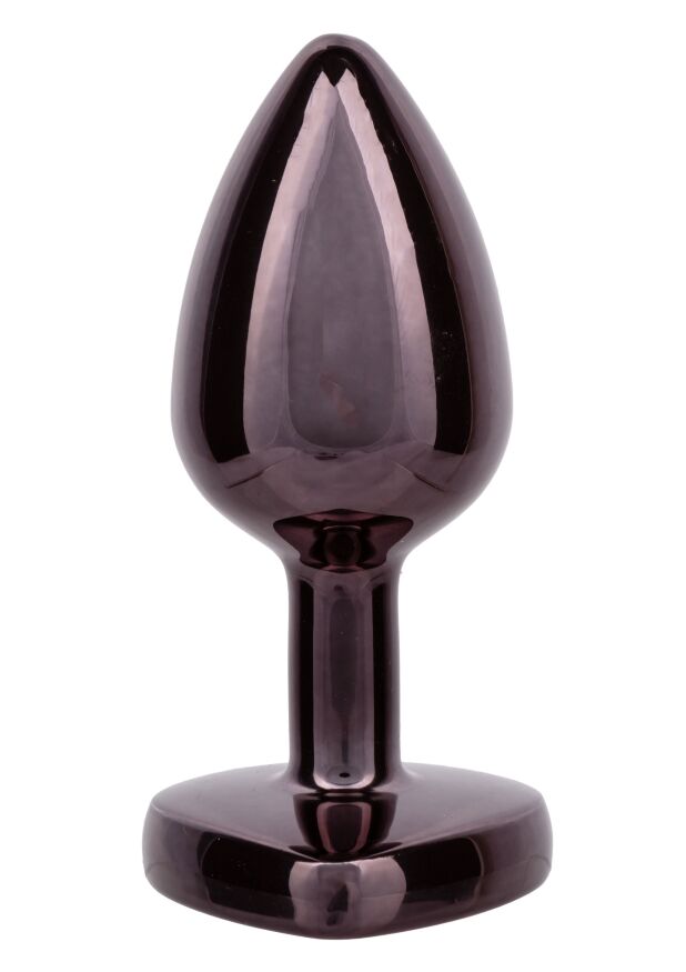 Анальна пробка CalExotics Diamond Heart Plug Small, чорна, 5,7 × 3,2 см