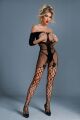 Бодистокинг Caprice Lingerie Model 09 One size Black, открытый доступ, имитация чулок