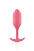 Бесшовная силиконовая анальная пробка с утяжелением B-Vibe - Snug Plug 2 коралловая