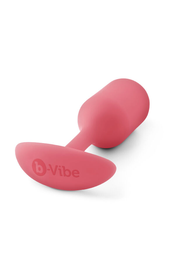 Бесшовная силиконовая анальная пробка с утяжелением B-Vibe - Snug Plug 2 коралловая