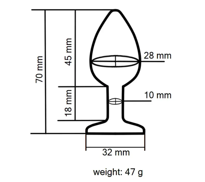Анальная пробка с кристаллом EGZO - Gold Round Plug Rainbow size S