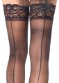 Чулки с задним швом и кружевным верхом Leg Avenue O/S