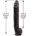 Фаллоимитатор Doc Johnson Dick Rambone Cock Black, диаметр 6см, длина 42см, ПВХ