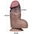 Толстый фаллоимитатор - Dual-Layered Silicone Cock 7" Brown
