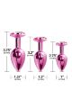 Набор анальных пробок Global Novelties NIXIE METAL BUTT PLUG TRAINER SET, PINK METALLIC